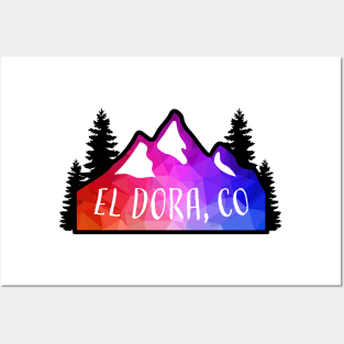 Geometric Colorful Mountain El Dora, Colorado Posters and Art